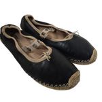 Valentino Garavani Black rockstud leather ballerina flat espadrilles Size 39 Photo 3