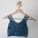 Gymshark Bra Top Womens Energy Seamless Strappy Laser Cut Workout Stone Blue Photo 1