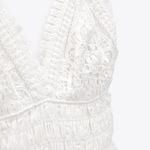 ZARA crochet lace mini dress white boho wedding flared strappy Photo 8