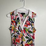 MSK Golf Dress Sleeveless White Neon Floral S Pink Photo 1