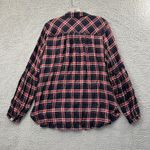 Loft  Puff Sleeve Plaid Button Up Shirt Casual Preppy Office Travel‎ Women's M Photo 2