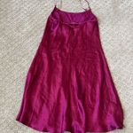 La Senza Slip Mini Magenta Satin Adjustable Spaghetti Strap Built in Bra Small Photo 3