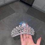 Rhinestone Tiara Princess crown Silver Photo 4