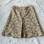 Karen Millen  Beige floral print Antique Gold Tapestry Pleated Skirt size 8 Photo 1