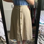 Metrowear Tan Button Down Midi Skirt Photo 0