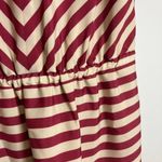 Loft  Tank Dress in a Maroon and Cream Chevron Striped Printed Pattern Photo 4