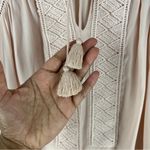 Ramy Brook Winnie Lace Panel Blouse Long Sleeve Tassel Tie Neck Ballet Pink Photo 3