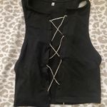 Lace Up Crop Top Black Size XS Photo 1
