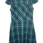 Vince Camuto NWOT Wool Navy and Green Plaid Dress Size 4 Photo 0
