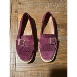 Vionic  Loafers Purple Suede 8.5‎ Cambridge VS316 Fringe Slip On Buckle Photo 4