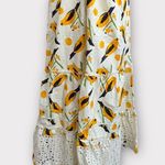 Tiered Eyelet and Bird Print Midi Dress Size L Photo 2