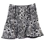 ROBBI NIKKI Mixed Print Jacquard Fit Flare Skirt Black Cream Ivory Floral Mini S Photo 2
