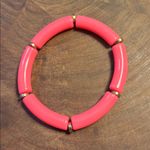 Pink Tube Bracelet with Gold Accents Photo 1