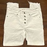 Madewell | 9” mid rise skinny white cut off jeans Photo 2