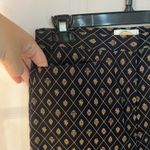 Talbots  Black Navy Gold Crest Print Stretchable Cotton Dress Pants Size 8 Photo 3
