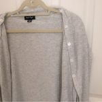 Charlie Paige Open Front Tunic Cardigan with Removeable Collar in Light Grey Photo 5