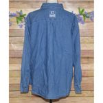 Harrah's Casino Blue Denim Button Up Shirt Top Size XL Cotton Embroidered Logo Photo 5