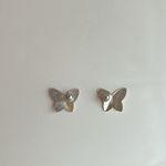 Vintage sterling silver contemporary butterfly earrings post back Photo 4