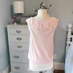 Altar'd State Ruffle Eyelet Collar Peach Pastel Flowy Top Photo 6