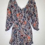Free People Boho Off the Shoulder Floral Shorts Romper EUC Sz Lg Stretchy Crepe Photo 0