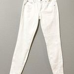 AMO White Twist Sea Salt Raw Hem Distressed Slim Fit Jeans Mid Rise Womens 23 Photo 0