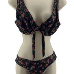 Peek & Beau Fuller Bust Underwire Bikini Top Winter Floral 34F Black Size undefined Photo 1