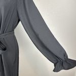 J.Crew Women Drapey Shirt Dress Size M Black Satin-back Crepe Button Long Sleeve Photo 1