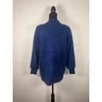 80% Angora Fuzzy Vintage VENESHA Blue Lined‎ Sweater Coat S Sweater Button Size M Photo 1