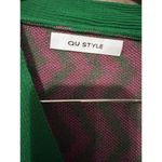 Qu Style Retro Funky Cardigan Sweater One Size Pink Green Contemporary Modern Photo 1