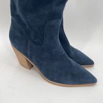 SILENT D Boots Size 40 (US 9) Ivette Western Booties Suede Pull On Chunky Heel Blue Photo 2