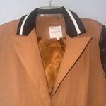 Avec Les Filles  Tan and Black Varsity Jacket size Small Photo 3