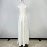 Farm Rio NWOT  Stretch Linen Blend Cami Maxi Dress Size S Classic Off White Photo 11