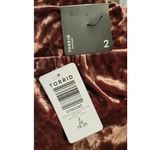 Torrid Full Length Crushed Velvet Pocket Flare Leg Pants Root Beer 2X NEW Photo 2