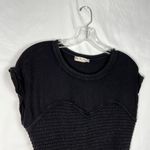 Free People Black Corset Style Smocked Body Fitted Black Top Small S Minimal Photo 1