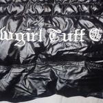 COWGIRL TUFF S Y2K Western Bling Black Shiny Logo Puffer Vest Silver Photo 3