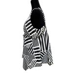 Catherines Black White Geometric Stripe Tankini Top V Photo 4