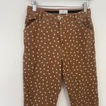 Anthropologie Essential Slim Polka Dot Brown Cotton Blend Pants Women's Size 0 Photo 1