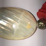 Vintage Retro Wooden Flat Beads Shell Beaded Huge Pendant Boho Necklace Red Photo 7