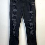 Current/Elliott Current Elliott The Fling Black Tattered Ripped Slim boyfriend jeans womens 27 Photo 1