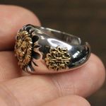 925 Silver Plated Lion Head Ring for Men Women,Punk Hip Hop Ring Photo 1