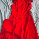 GB Red Ruffle Wide Leg Jumpsuit Photo 0