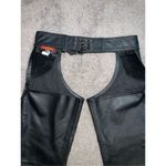Leather Black Belted Riding Chaps Size Large Mens/Womens Black Photo 11