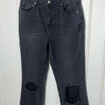 Avec Les Filles  Black Cropped Bootleg Distressed Jeans Photo 2