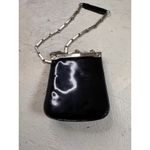 Vintage Studio Black Patent Leather Silver Chain Strap Mini Bag Purse Photo 2