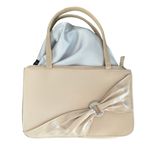 Vintage 90s Champagne Gold Satin Rhinestone Evening Bag Enzo Anglioni Formal Photo 4