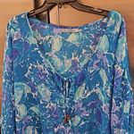 Vivienne Westwood 💕💕 Chiffon Batwing Blousson Sleeve Blouse ~ Abstract Floral Photo 2