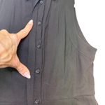 AllSaints Black Sleeveless Shirt Dress Italian Cloth Button Front Pockets Size 2 Photo 5