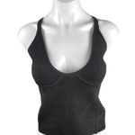 ZARA Black Sleeveless Scoop Neck Cross Back Corset Bustier Cami Tank Top Size S Photo 0