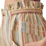 Free People  Topanga Cotton Cuffed Paperbag Shorts Womens Small Beige Boho Y2K‎ Photo 3