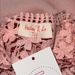 Hailey & Co. women’s size small pink solid sleeveless top with lace detail new Photo 5